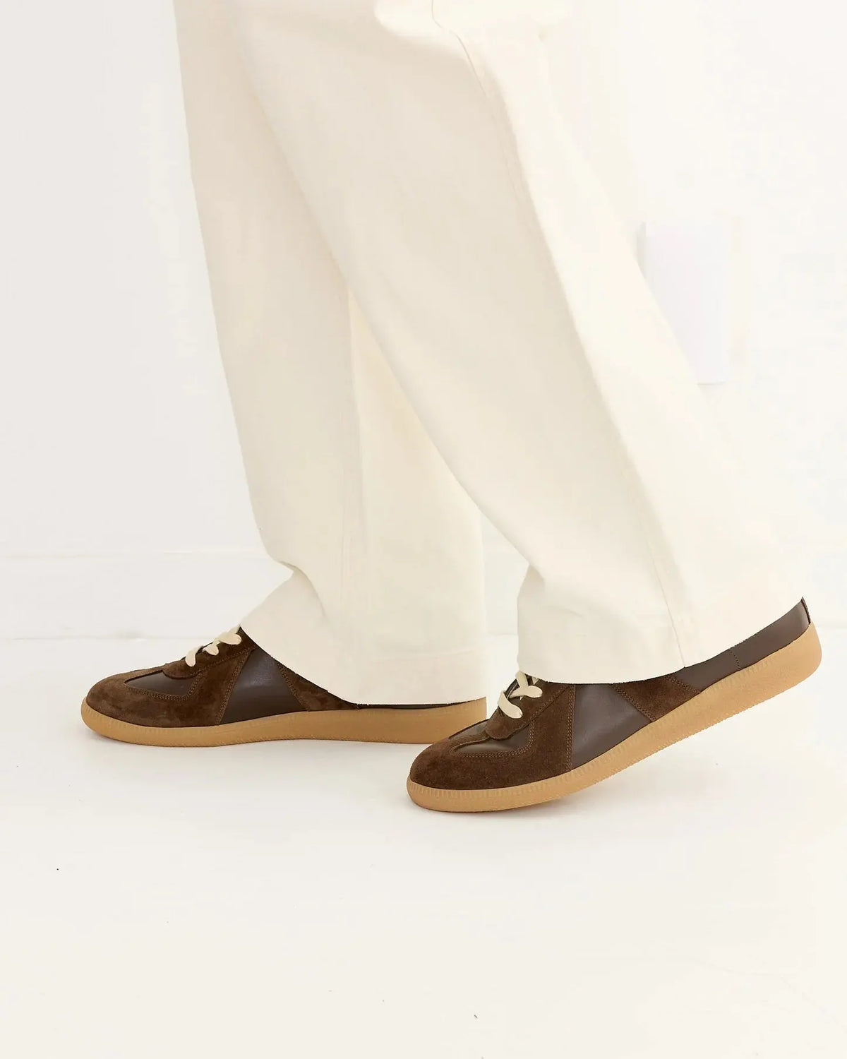 Leather and Suede Sneakers Brown