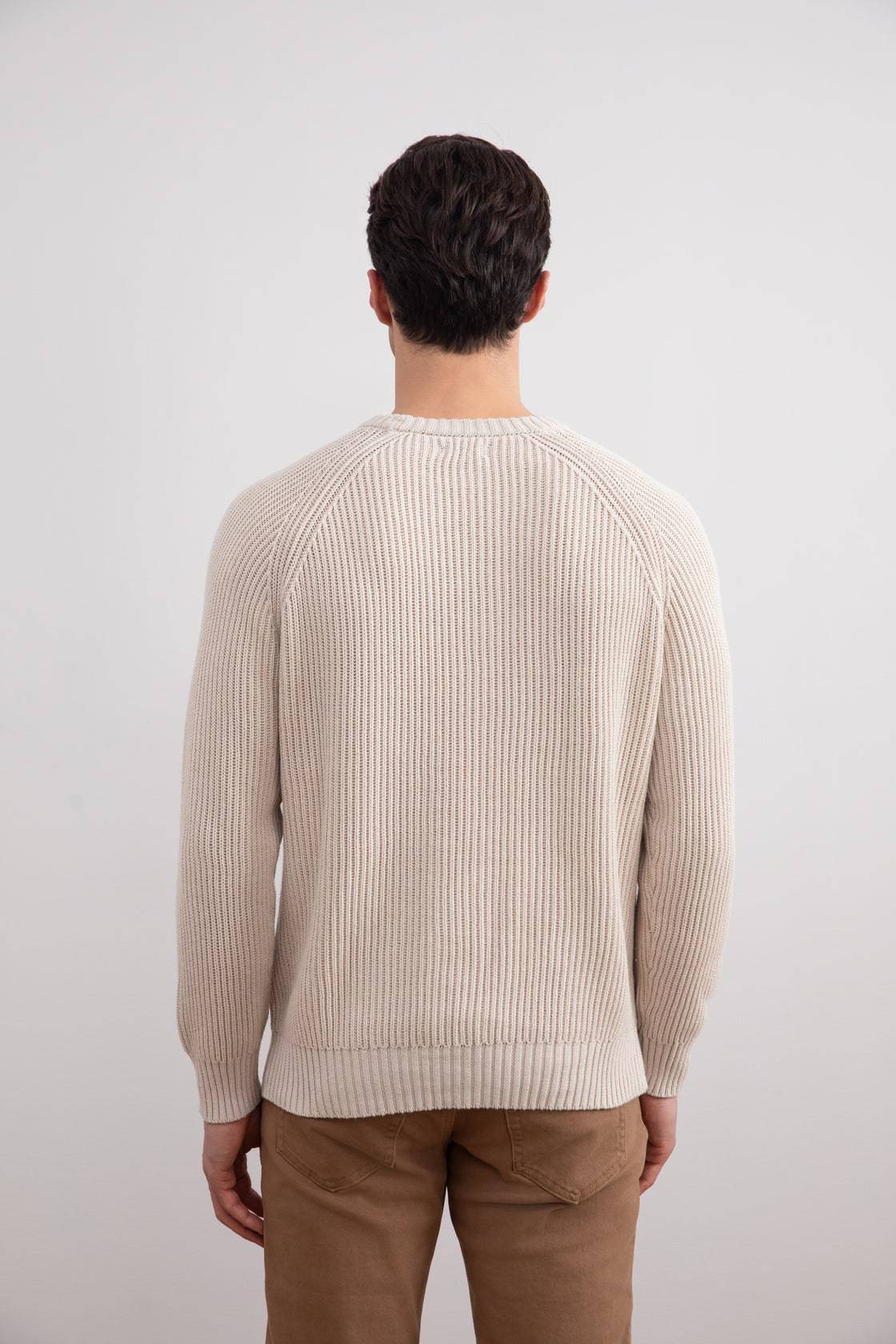 Beige English Rib Crewneck - Tour&Tate