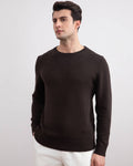 Dark Brown Cham Crewneck Sweater - Tour&Tate