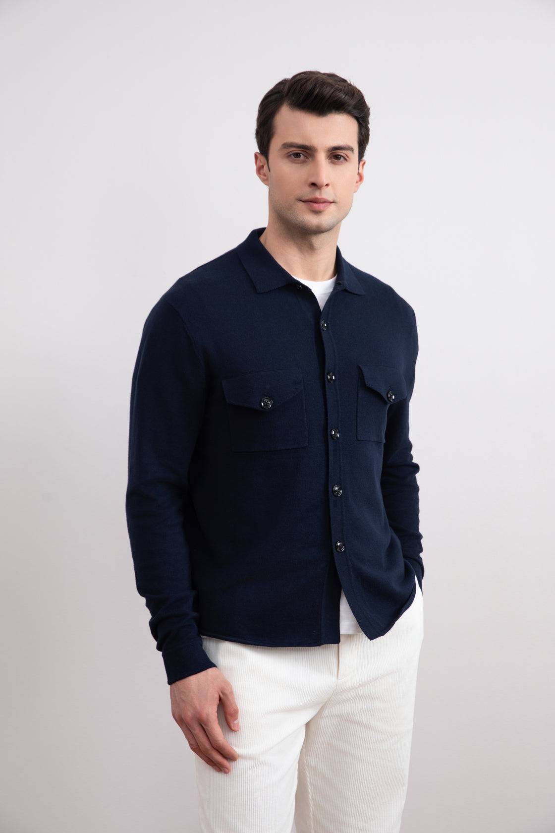 Navy Flap-pocket Overshirt - Tour&Tate