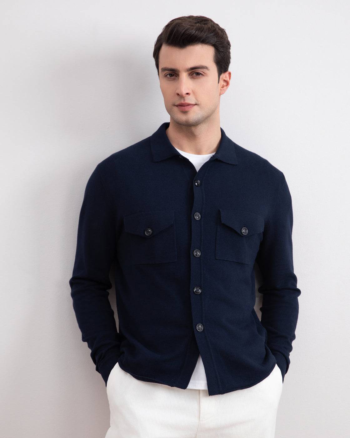 Navy Flap-pocket Overshirt - Tour&Tate