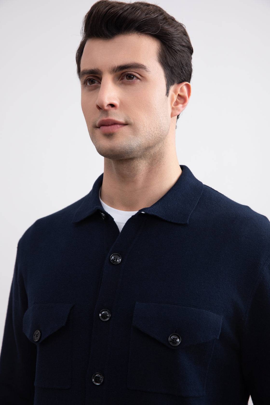Navy Flap-pocket Overshirt - Tour&Tate