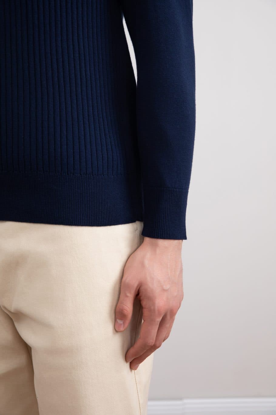 Blue Striped Open Polo Shirt - Tour&Tate