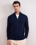 Blue Classic Zip-Up Cardigan - Tour&Tate