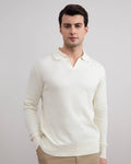 Off-White Open Polo with long sleeves - Tour&Tate