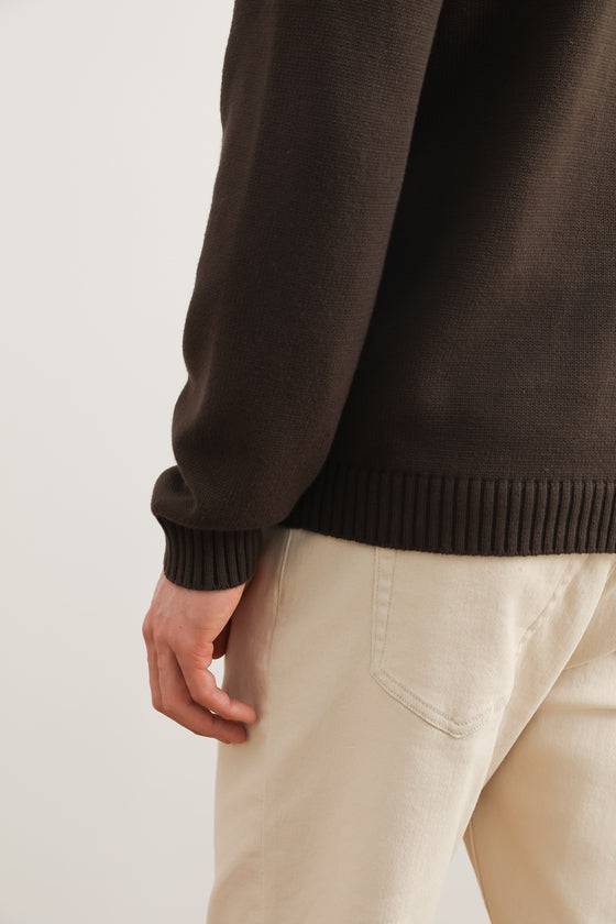 Brown Winter Button Sweater - Tour&Tate