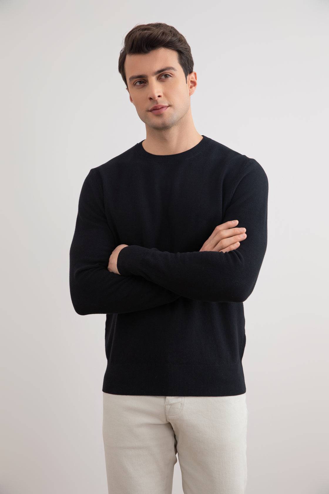 Black 18mil Crewneck Sweater - Tour&Tate