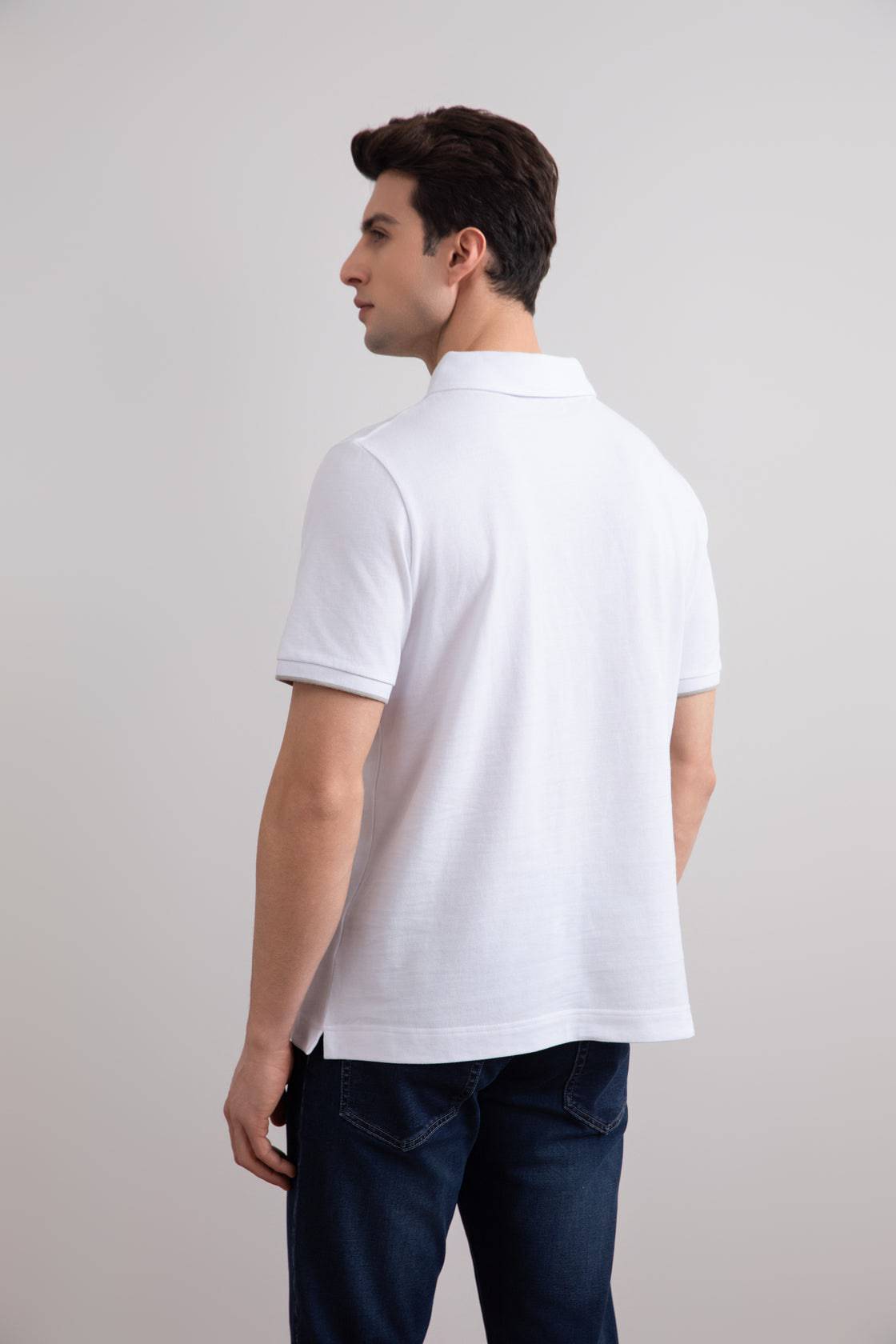 White Cruise Open Polo Shirt - Tour&Tate