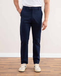 Blue Straight-Leg Pleated Trousers - Tour&Tate