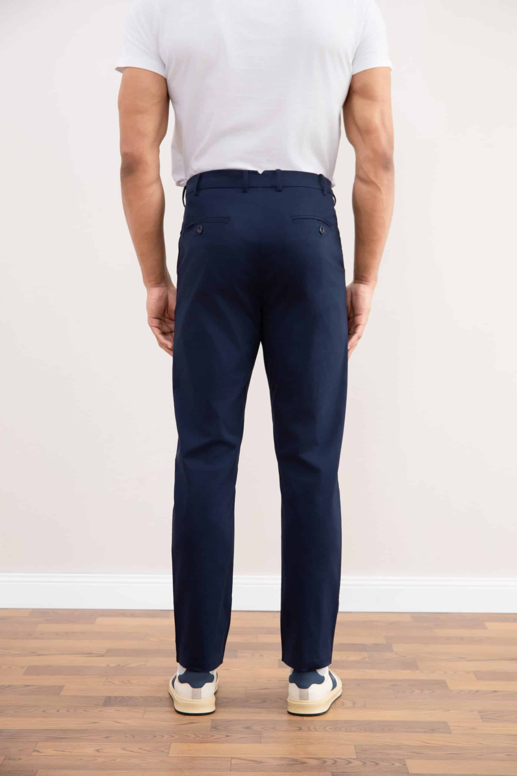 Blue Straight-Leg Pleated Trousers - Tour&Tate