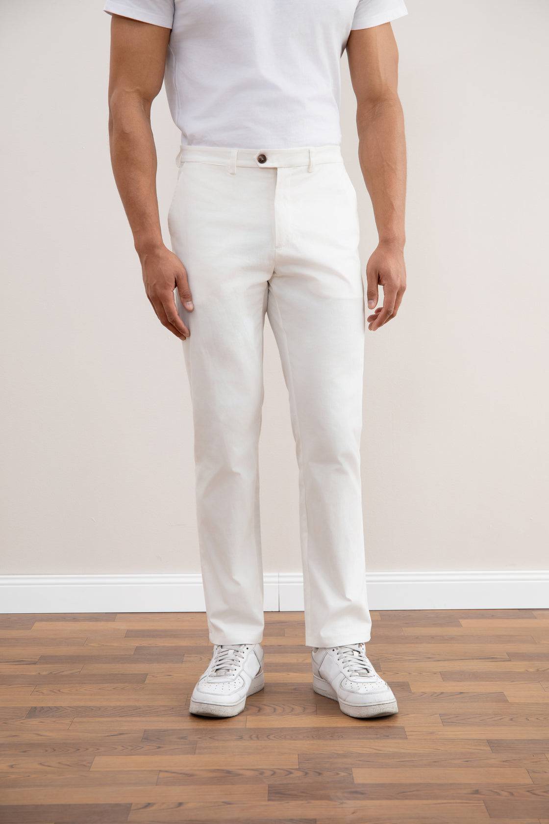 White Straight-Fit Chino - Tour&Tate