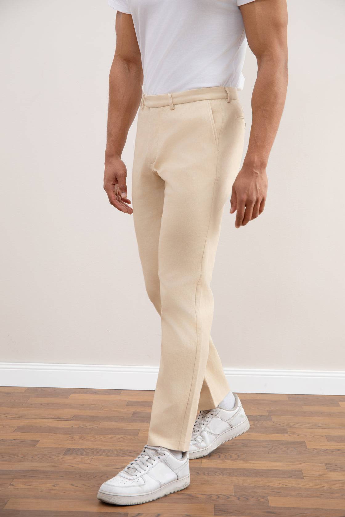 Beige Straight-Fit Winter Pants - Tour&Tate