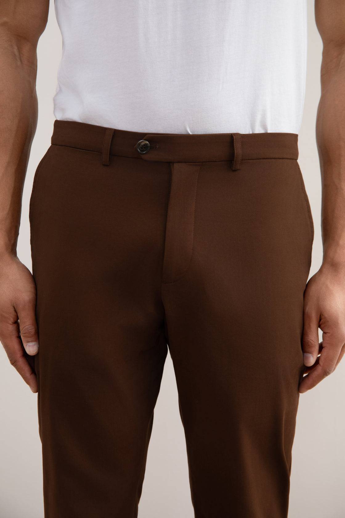 Brown Straight-Fit Chino - Tour&Tate