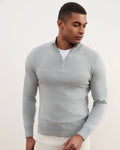 Grey Mélange Half-Zip Sweater - Tour&Tate