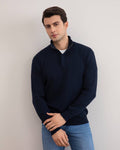 Navy Half-Zip Mock Neck Sweater - Tour&Tate