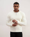 Off-White Cable Knit half-zip Sweater - Tour&Tate