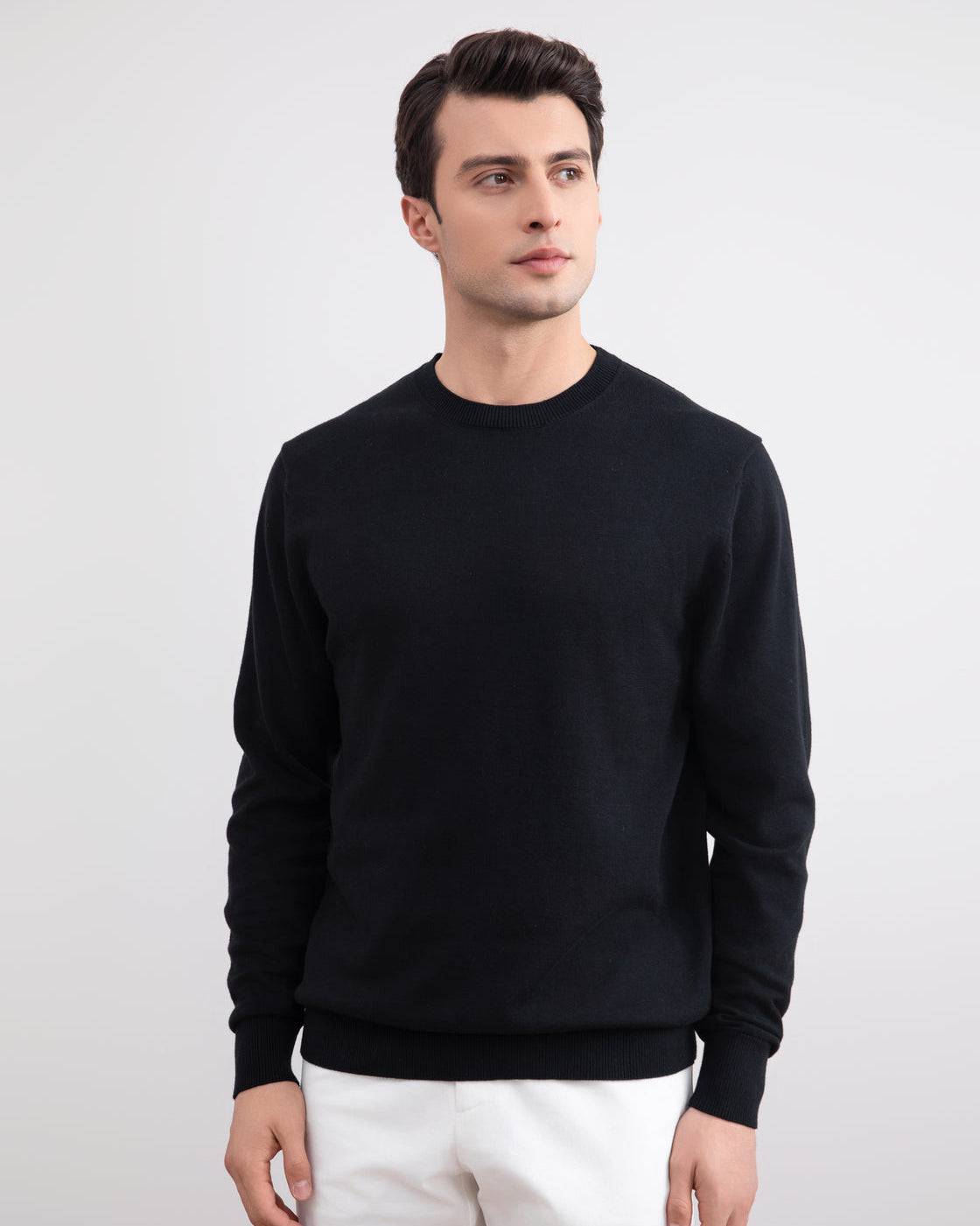 Black Crewneck Sweater - Tour&Tate