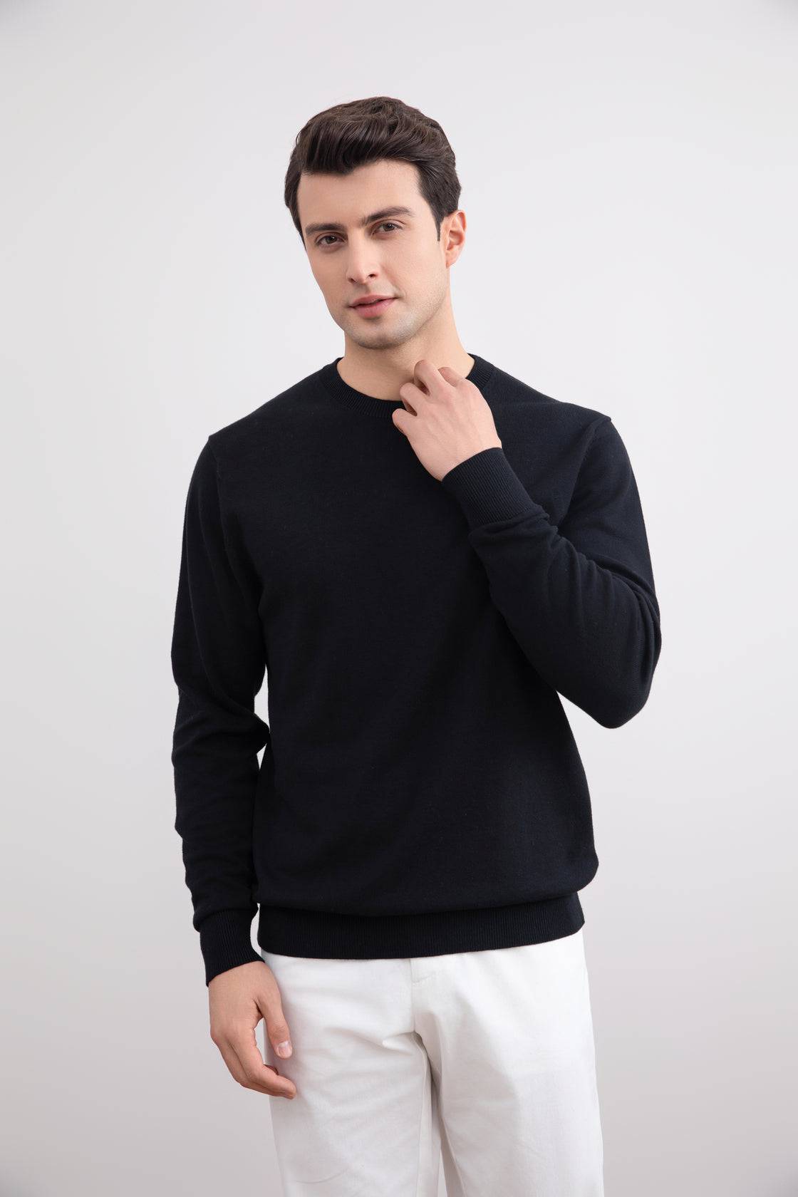 Black Crewneck Sweater - Tour&Tate