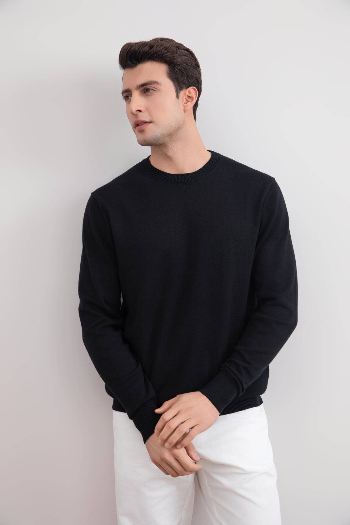 Black Crewneck Sweater - Tour&Tate