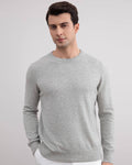 Grey Mélange Lightweight Crewneck Sweater - Tour&Tate