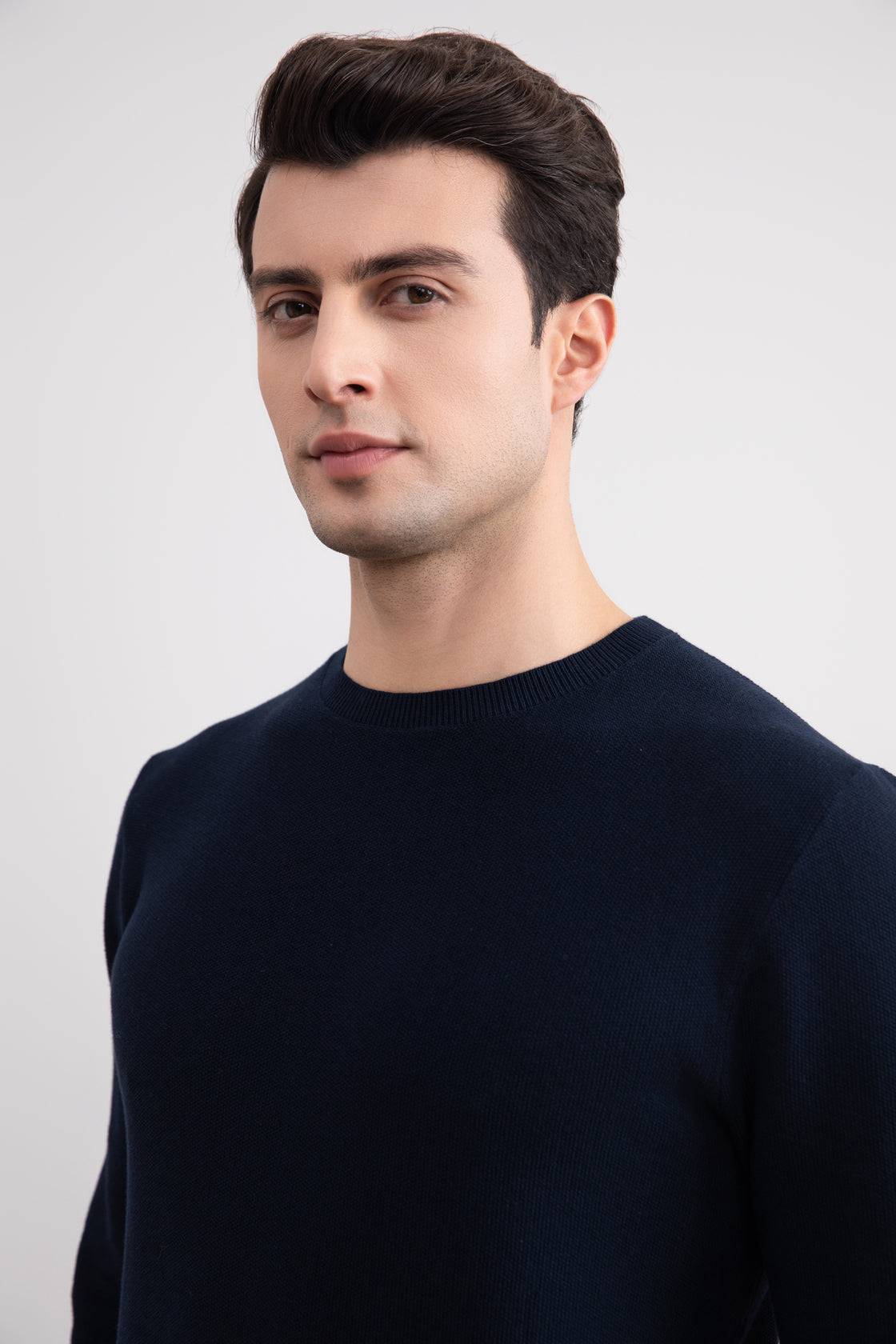 Navy 18mil Crewneck Sweater - Tour&Tate