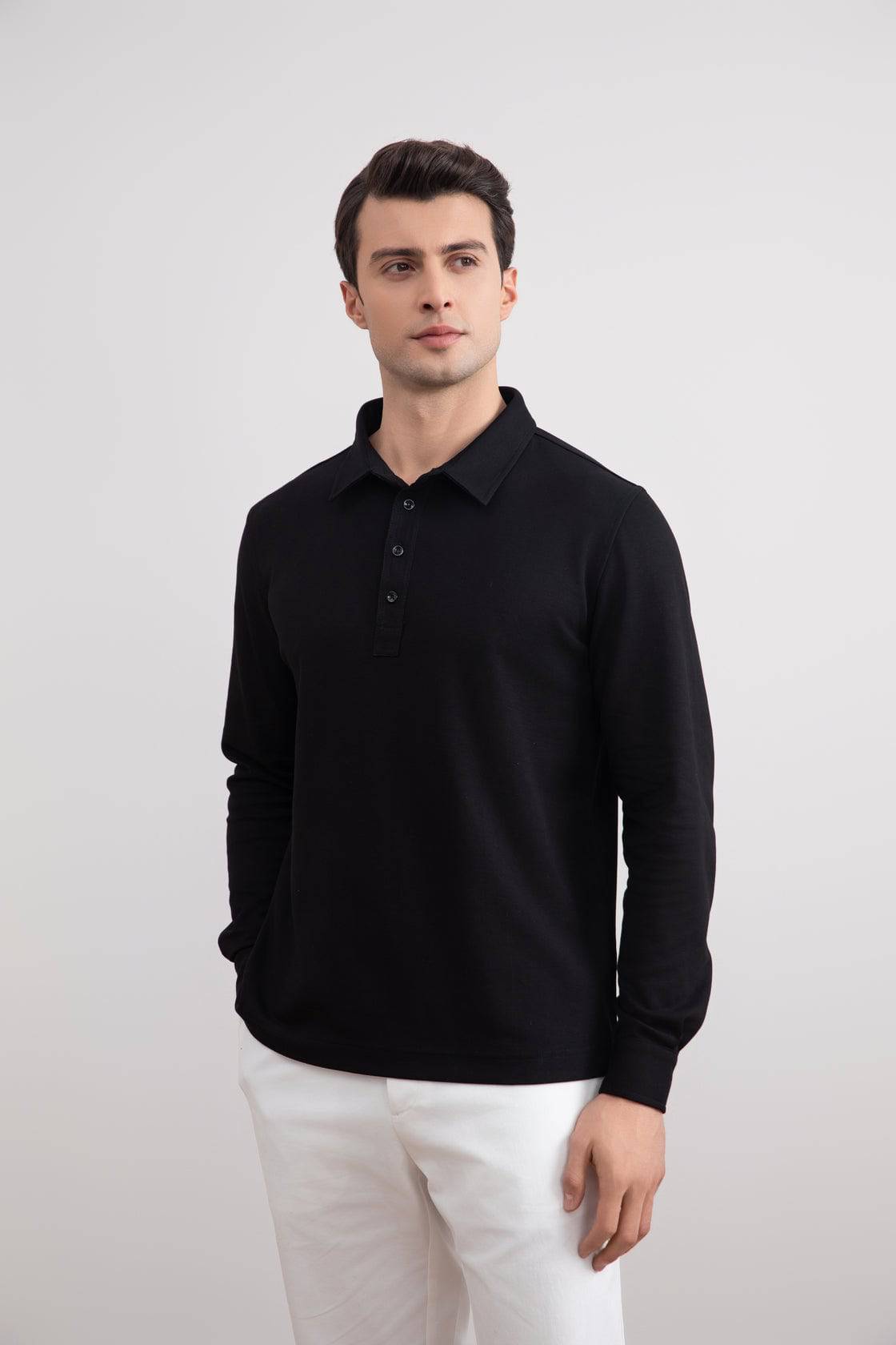 Black Jersey Polo Shirt - Tour&Tate