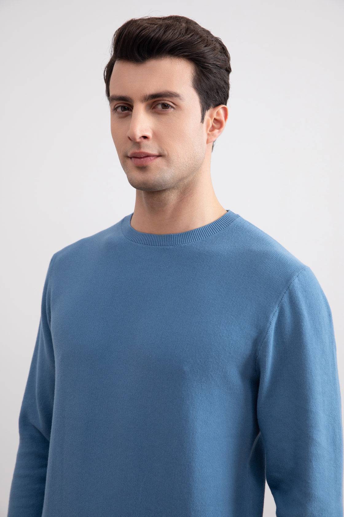 Dusty Blue 18mil Crewneck Sweater - Tour&Tate