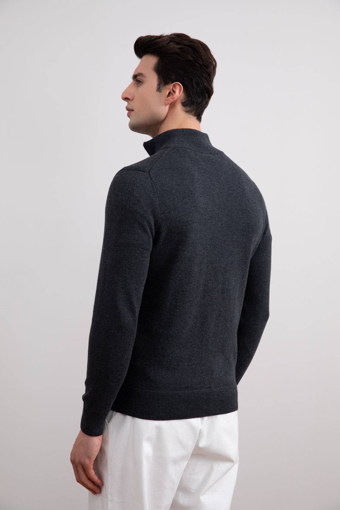 Charcoal Half-Zip Sweater - Tour&Tate