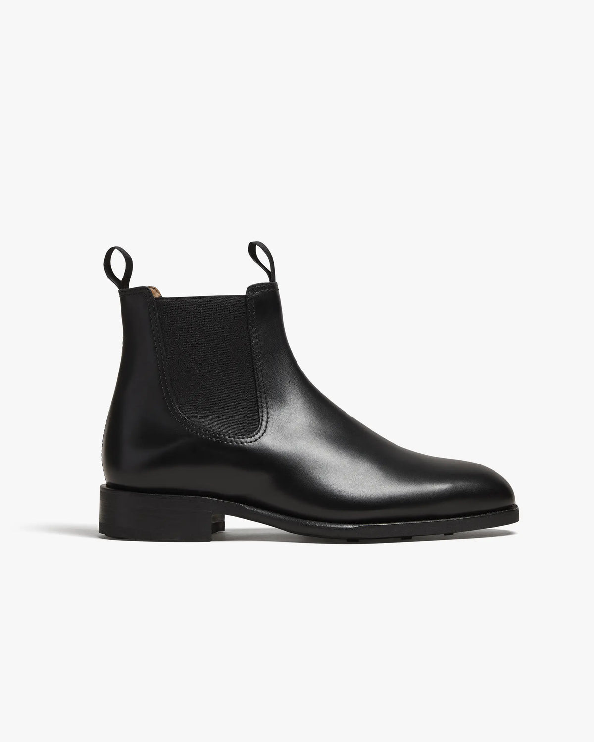 Black Calf Leather Chelsea Boots