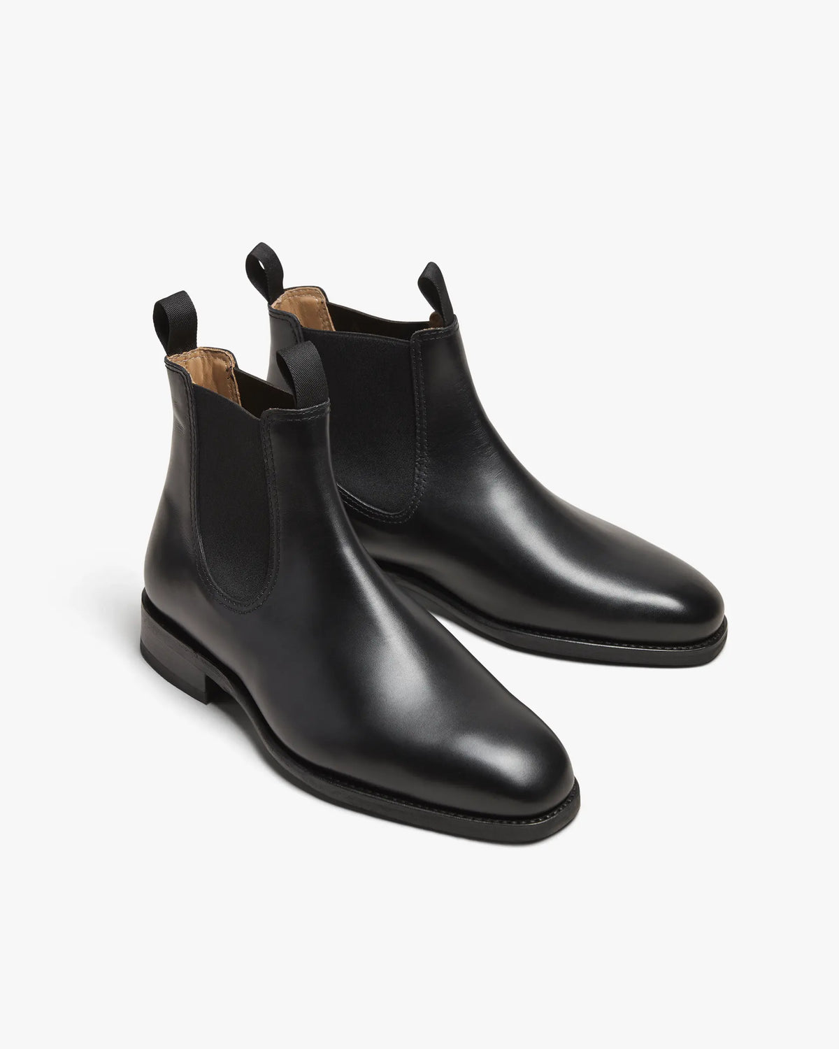 Black Calf Leather Chelsea Boots