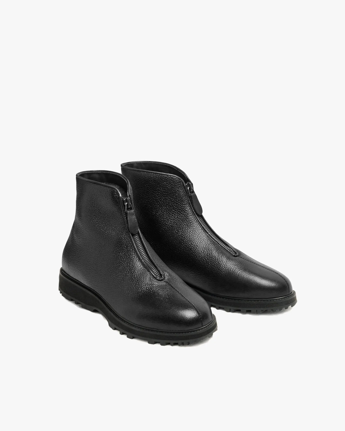 Calf Leather Zipper Boots