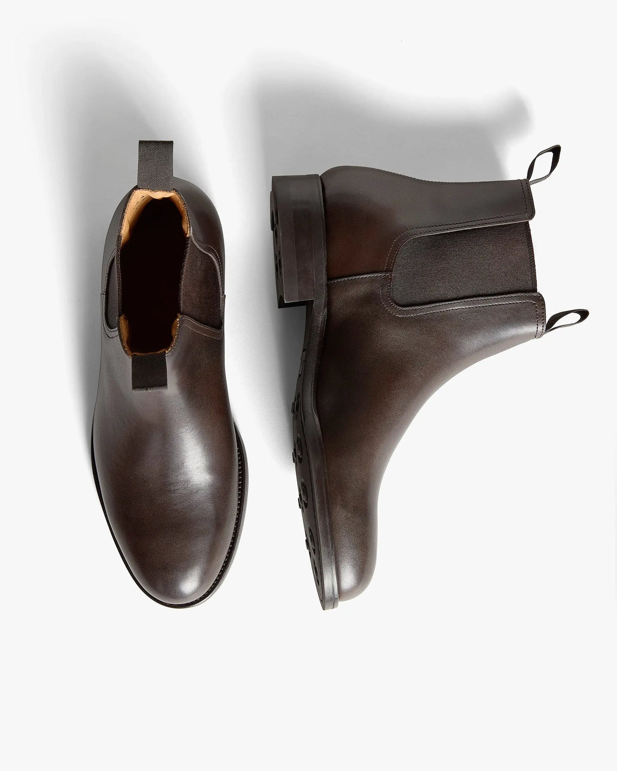 Dark Brown Calf Leather Chelsea Boots