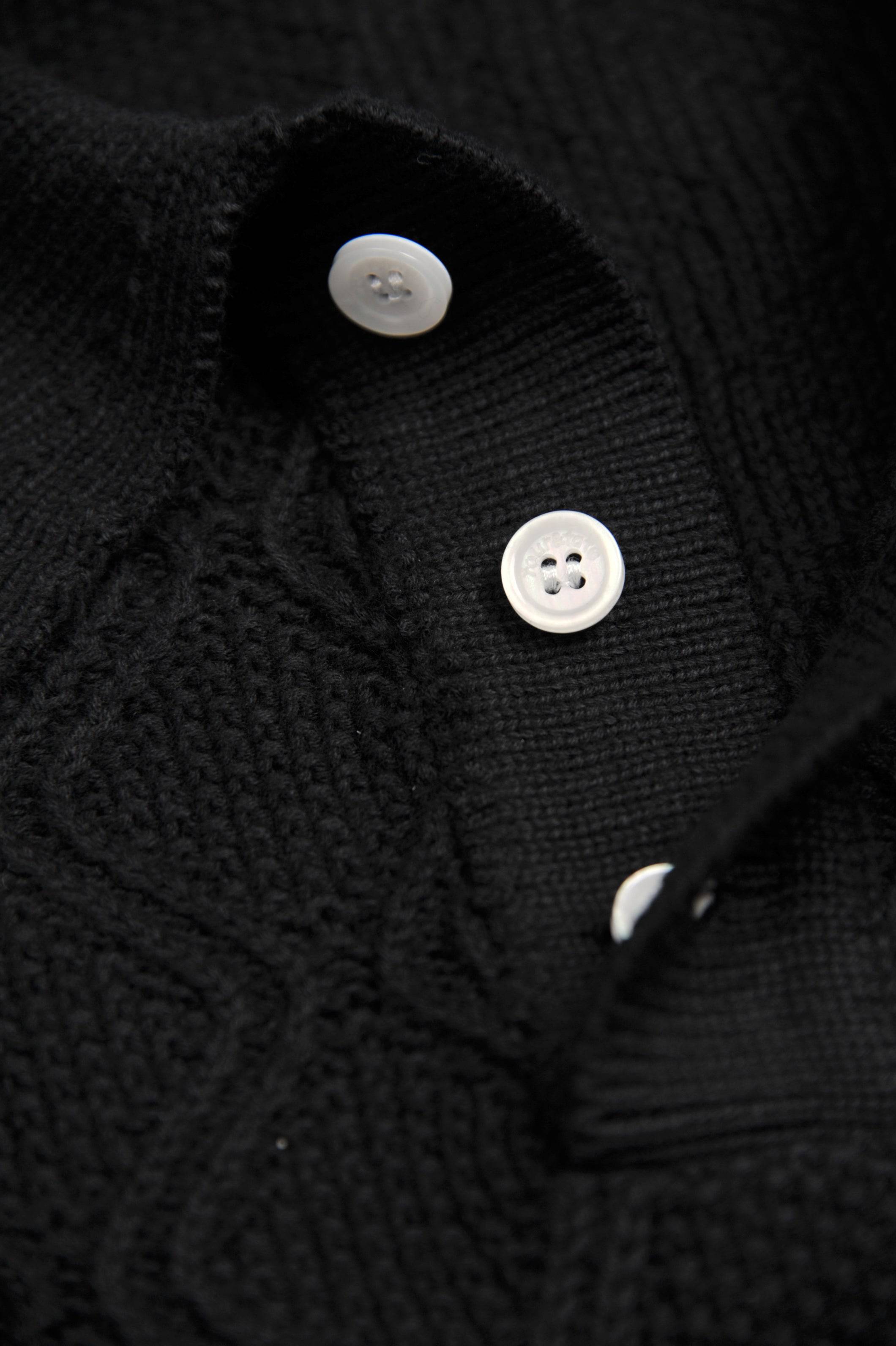 Black Honeycomb Polo Sweater - Tour&Tate