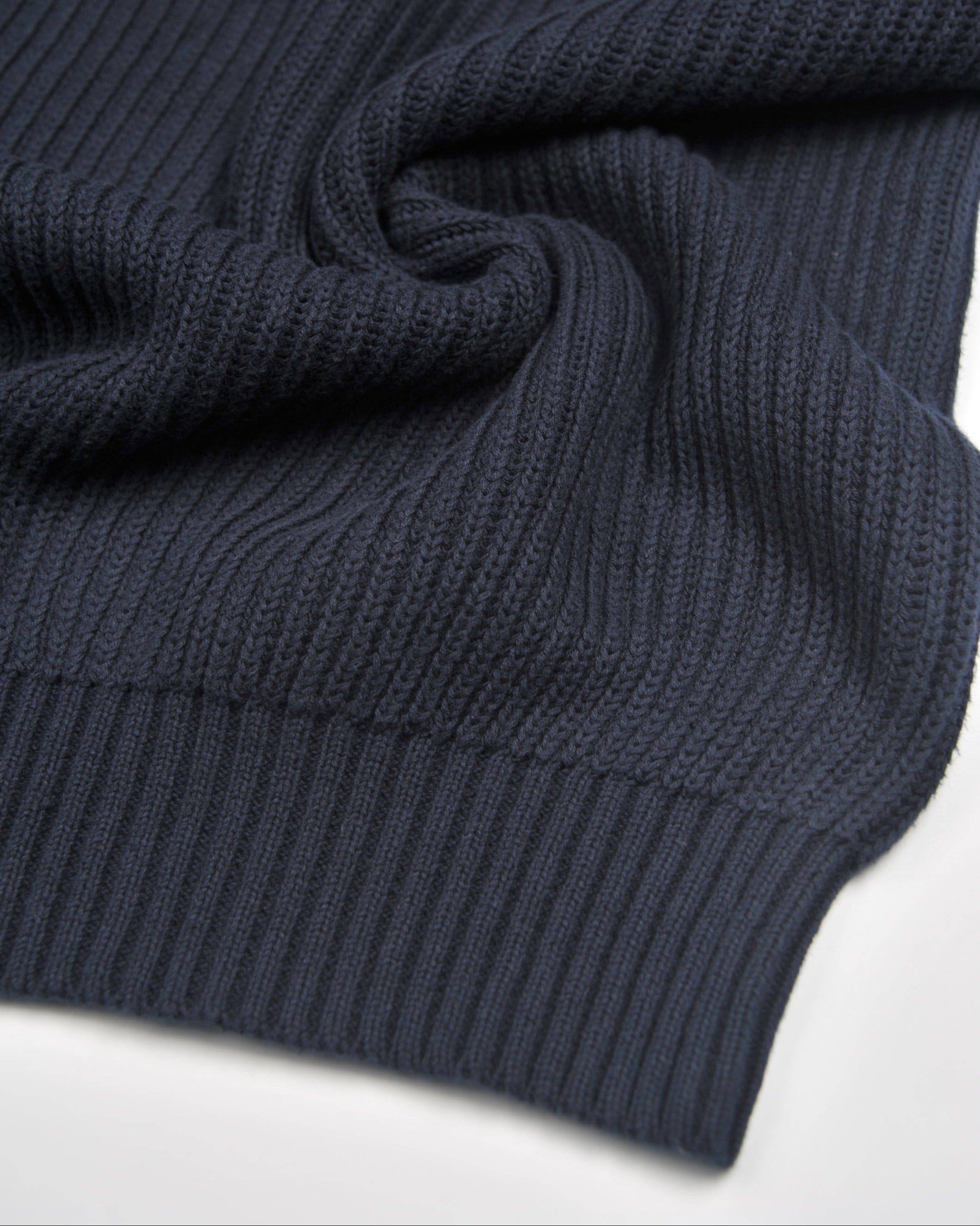 Navy English Rib Crewneck - Tour&Tate