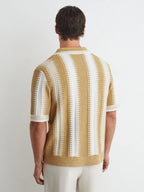 Stitch-Detail Stripe Knitted Shirt
