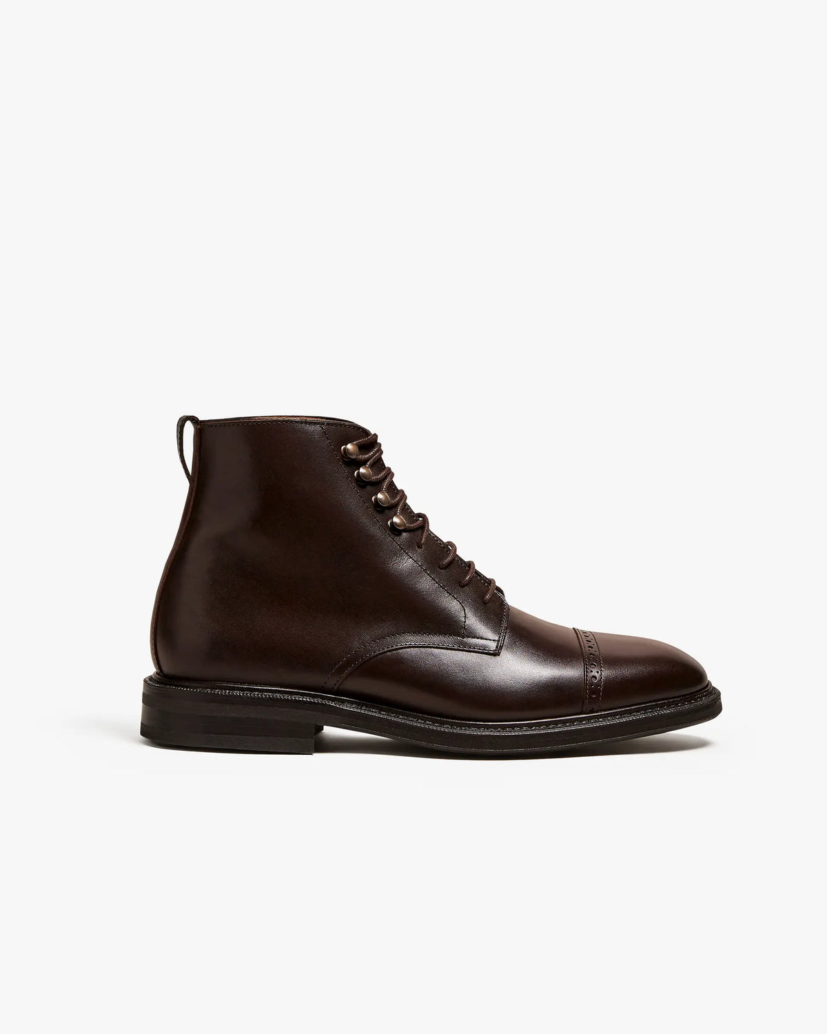 Dark Brown Calf Leather Laced Boots