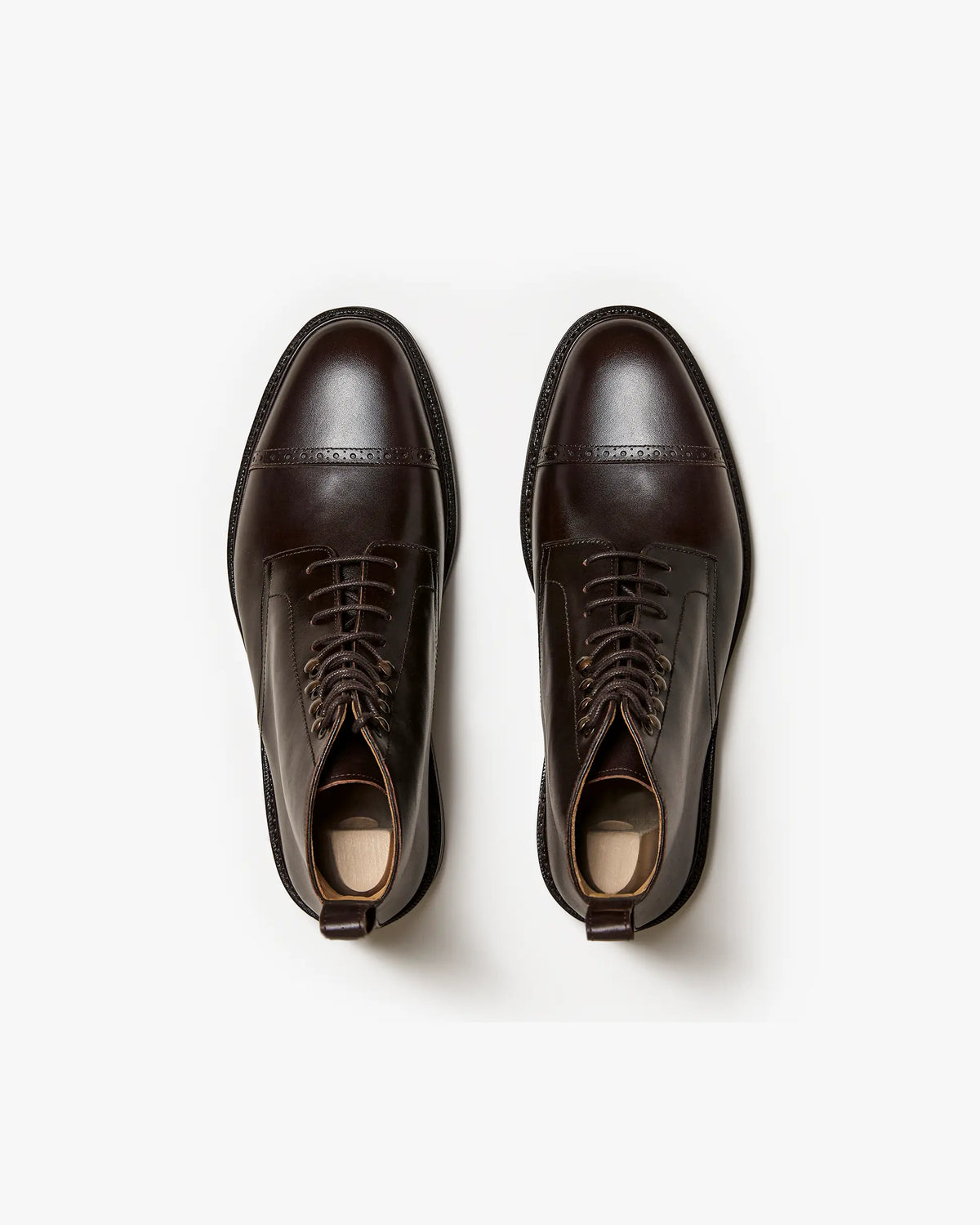 Dark Brown Calf Leather Laced Boots