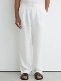 100% Linen Relaxed-Fit Drawstring Trousers