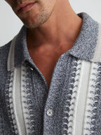 Stitch-Detail Stripe Knitted Shirt