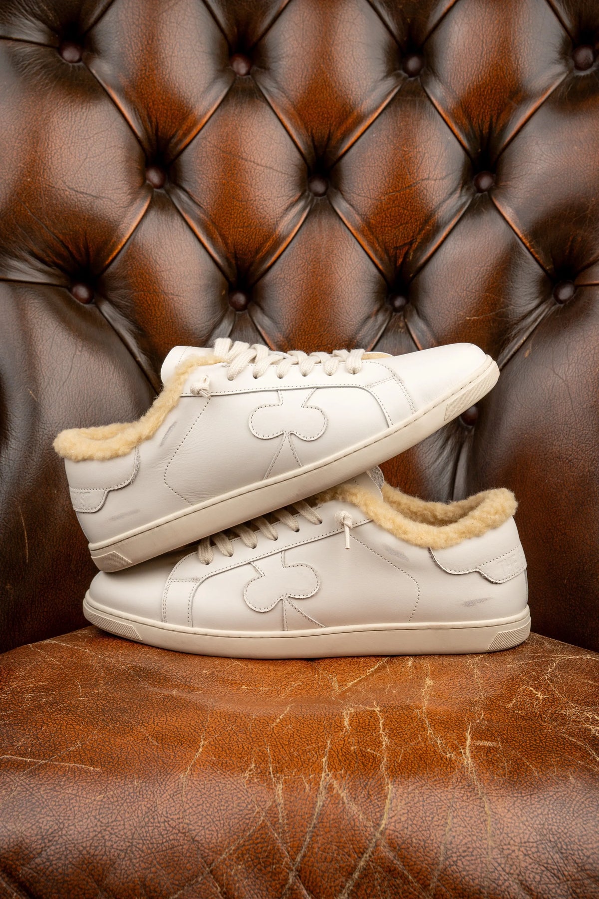 Toscan Sneakers Leather and Wool White
