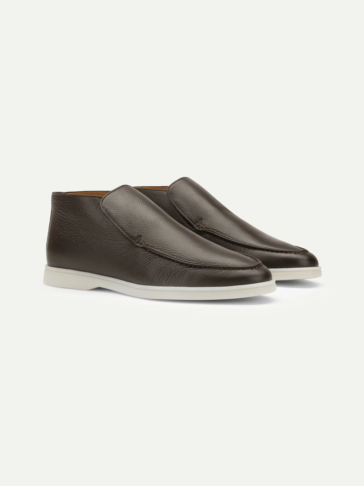 Leather High Loafers Dark Brown Too Much Today