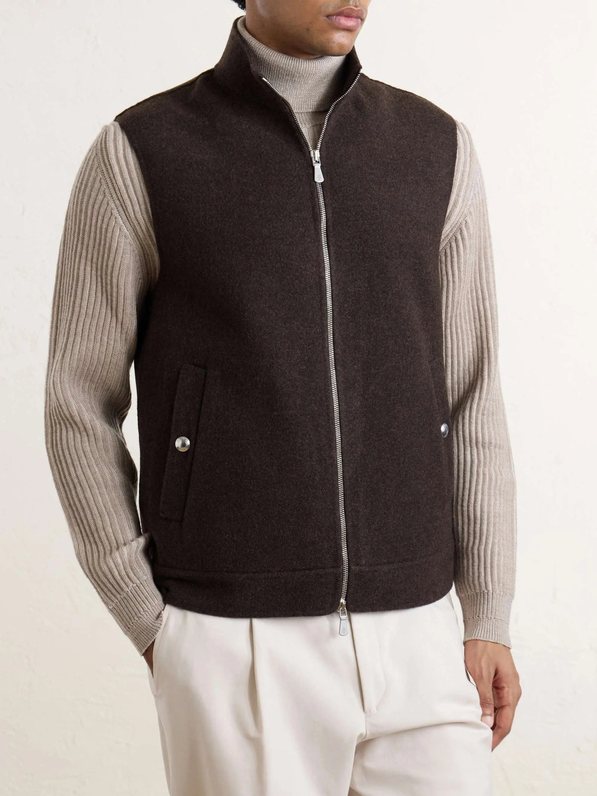 Brushed-Wool Zip-Up Gilet Too Much Today