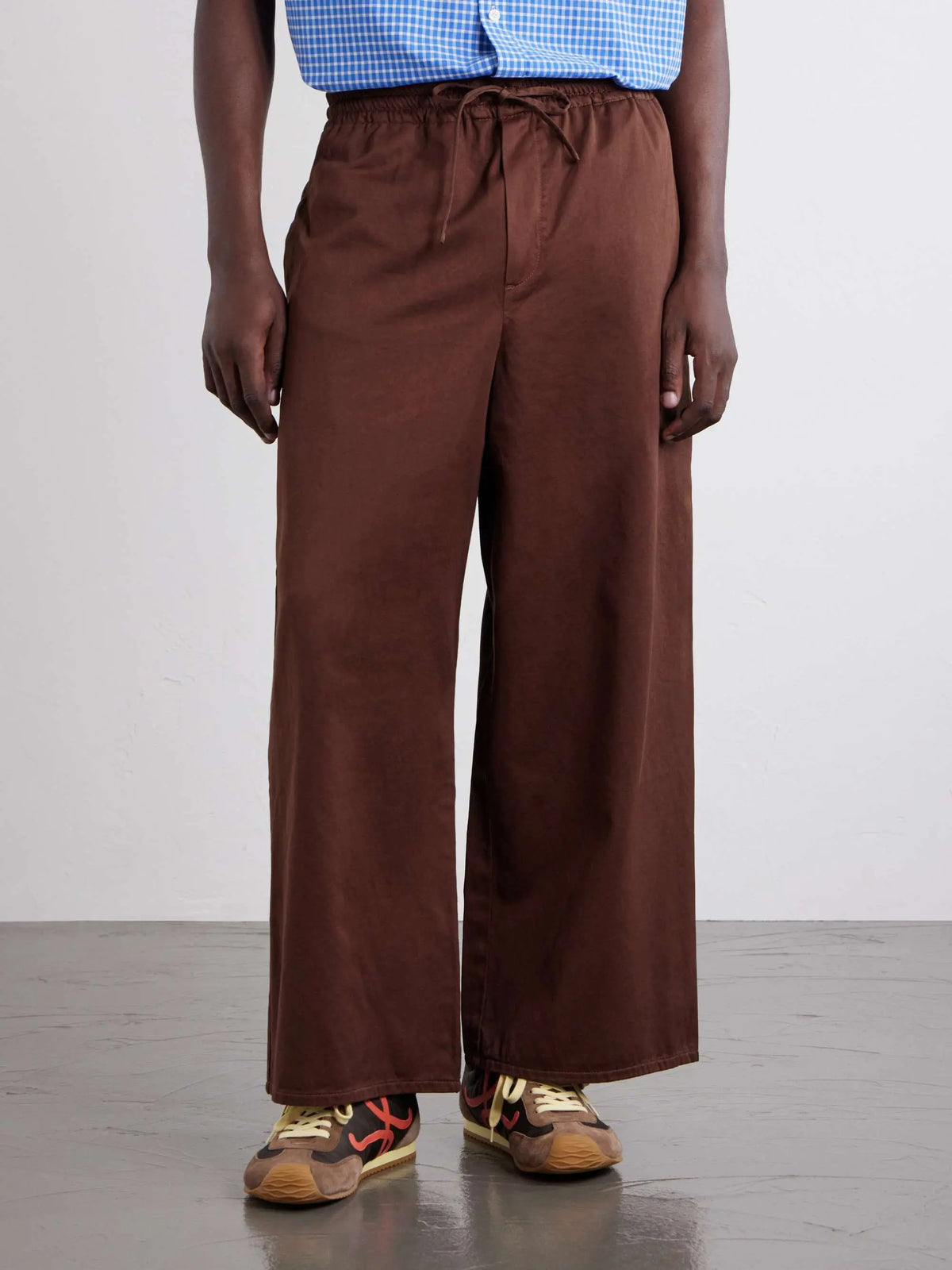 Wide-Leg Cotton Drawstring Trousers Too Much Today