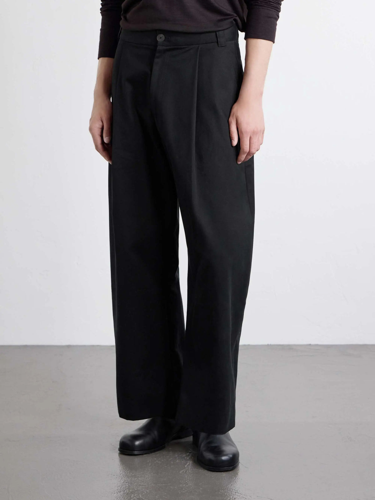 Wide-Leg Pleated Cotton-Twill Trousers Too Much Today