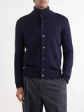 Button Wool Cardigan Navy Too Much Today