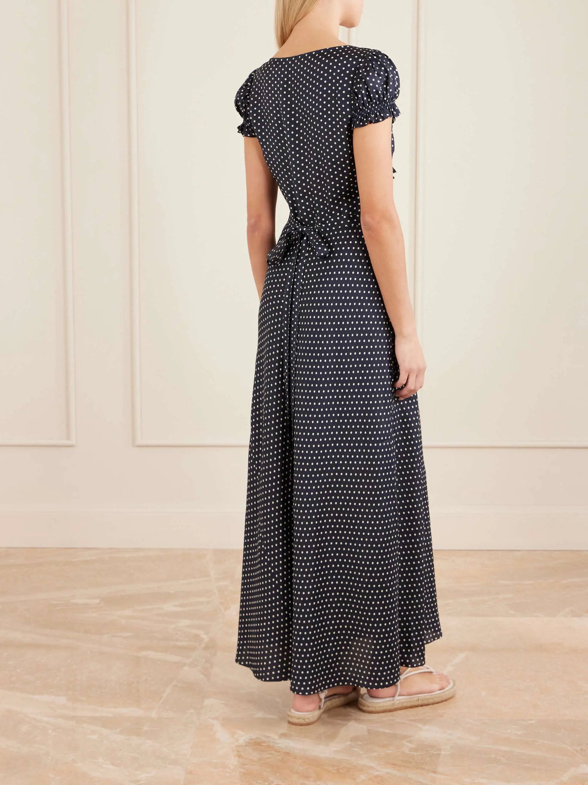 Polk-dot twill maxi dress Too Much Today