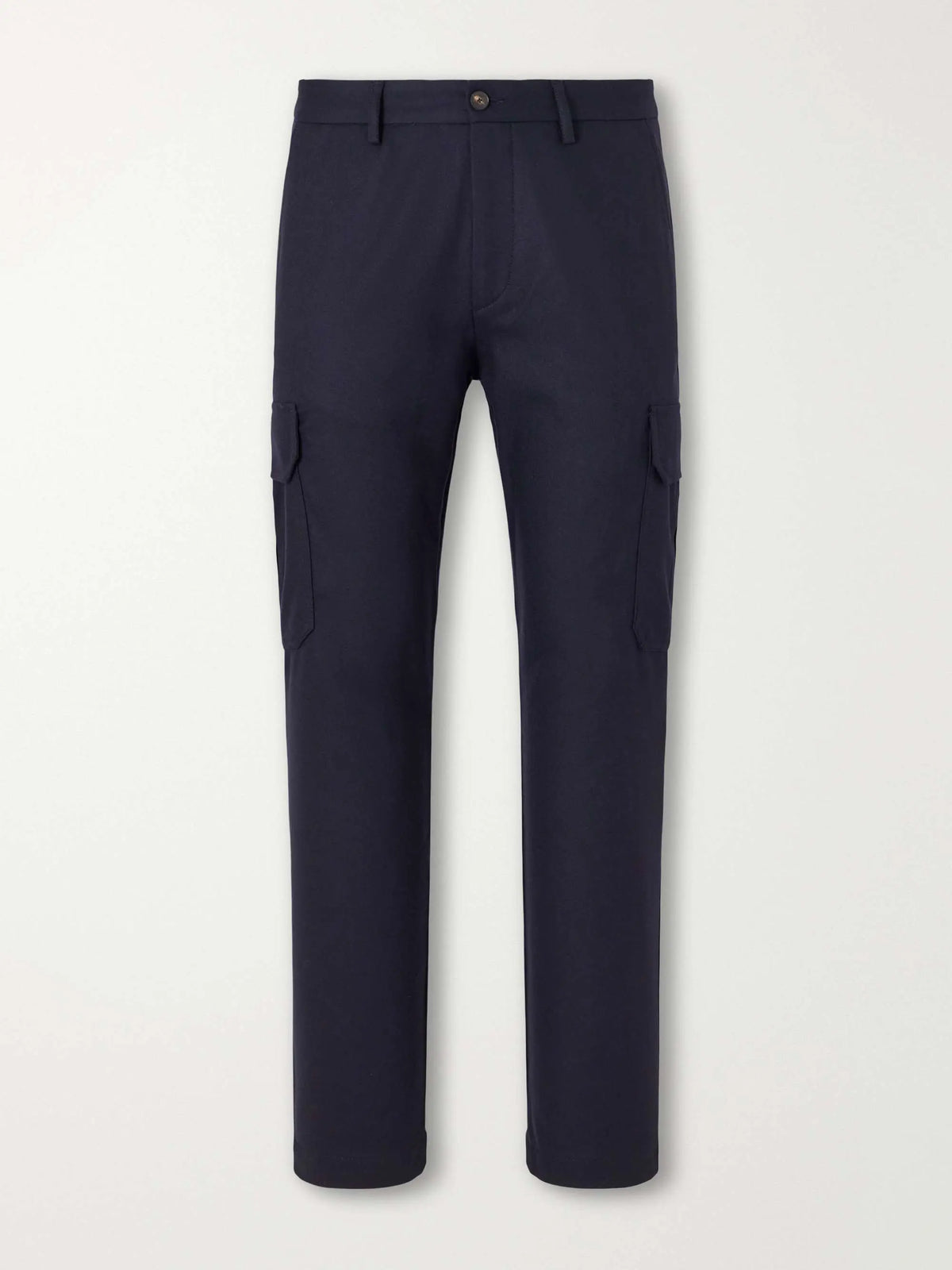 Straight-Leg Flannel Cargo Trousers