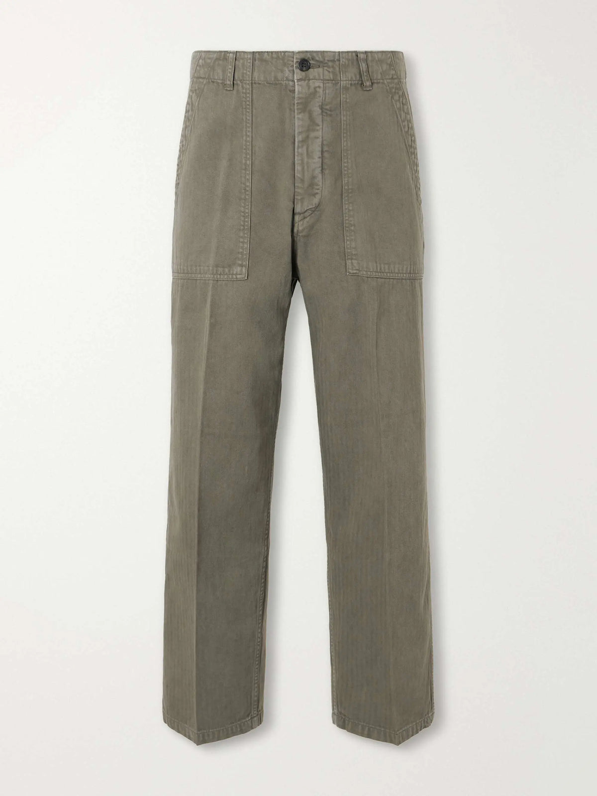 Straight-Leg Cotton Trousers