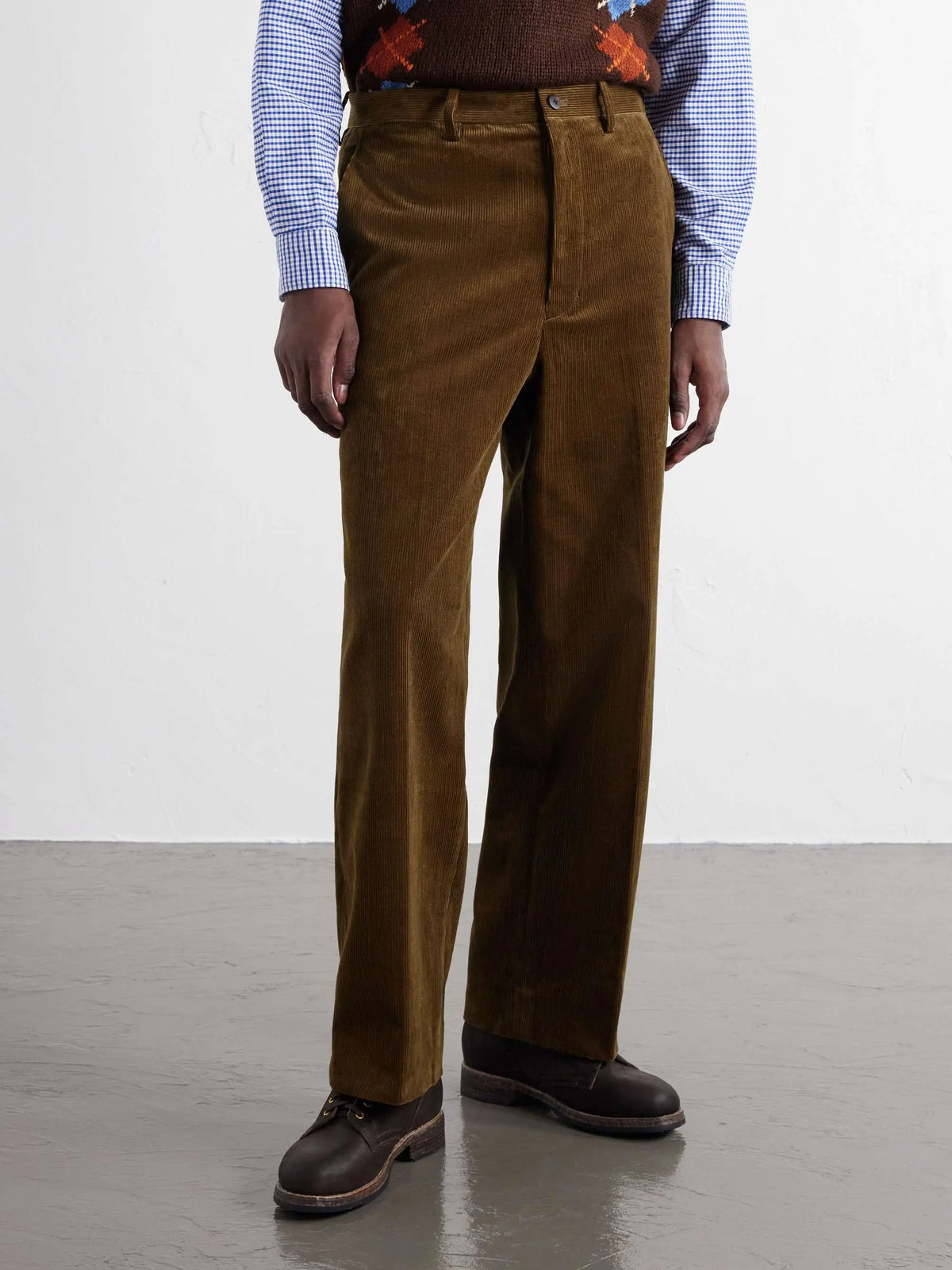 Straight-Leg Cotton-Corduroy Trousers