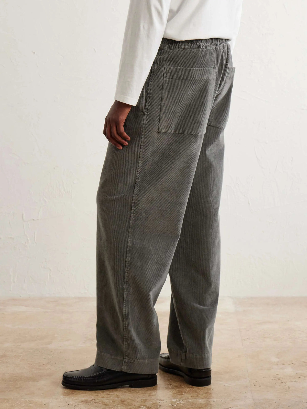 Wide-Leg Cotton-Blend Corduroy Trousers
